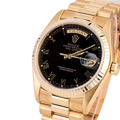 rolex president day-date 18038 black roman dial|Rolex Day Date President 18038 .